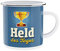 LA VIDA Emaille-Becher 'Held des Tages'