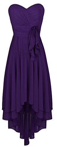 iiniim Robe de Mariage Soirée Longue Femme Robe Bustier Mousseline Robe de Cocktail Cérémonie Robe sans Manches Plisée Robe Asymétrique Ourlet Moulante Grande Taille Violet 46 - XXXL