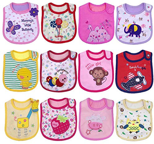 Yafane, 12 Baby-Lätzchen, wasserdicht, Baumwolle, Bandana, Sabberlätzchen, Spucktuch, Lätzchen für Neugeborene.