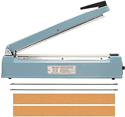16inch (40cm) Macchina Per Sigillare Il Calore Manuale Della Borsa a Impulsi Manuale, Sigillante Per Sacchetti Termosaldante Strumento Più Vicino Per Tubi in Plastica, 2 Kit Di Sostituzione Gratuiti