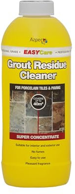 EASYCare 1L GroutResidue Film Remover Cleaner For Porcelain Tiles Paving Grout. Indoor And Outdoor Use Liquid Floor Cleaner Limescale, Rust Stain Remover Great For Professional And Home Use