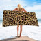 Surwin Strandhandtuch Mikrofaser, Leopard Drucken Strandtuch Sommer Strandtücher Schnelltrocknend Sand Proof Saugfähig Handtücher Handtuch für Reise Strand Schwimmen Sport (Braun,80x160cm)