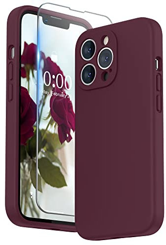 SURPHY Liquid Silicone Case for iPhone 13 Pro Case, Individual Protection for Each Lens Shockproof Rubber Full Body Thickened Design for iPhone 13 Pro 6.1 inch 2021, Plum