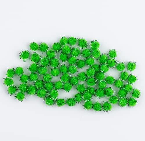 200 mini pompons zum basteln glitzer glitter hellgrün in 10mm klein bastel zubehör pom pom bunt kugeln ponpons deko pompom plüsch