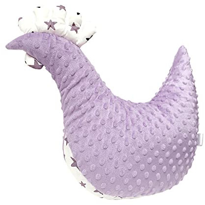 Kissen Henne Huhn Zierkissen Kinderzimmer Zimmer Deko Plüschkissen, Baby Kinder Dekokissen mit Füllung für Schlafzimmer Babyzimmer Kinderbett Mädchen Jungen ca. 47 x 48 cm-Minky Gelb Blätter Grün