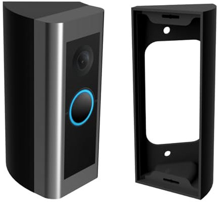 Mars Outpost Angle Mounting Bracket Wedge 45 Degrees for Wired Video Doorbell Pro/Pro2 Slim Strong 45° Corner Tilt Adapter Left/Right Mount Cable Hardwired WiFi Camera Chime Holder Kit Made in UK