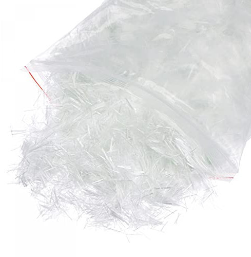sourcing map Hachée Fibre Verre Brins 12mm Longueur Anti-fissuration Fibres Verre pour Ciment Mélanger pour Bâtiment Parois Jardin Sol 1LB