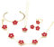 FDEETY Elegante Blumen Schmucksets Für Frauen 7 Teiliges Set Mit Halskette Armband Ohrringen Und Ring Vergoldet Modischer Schmuck Für Besondere Anlässe