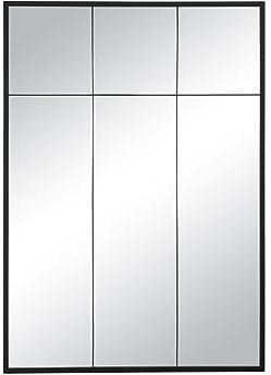 Vente-unique - Espejo de Ventana Industrial de Hierro - 105 x 150 cm - Negro - Bellagio