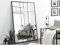 Vente-unique - Espejo de Ventana Industrial de Hierro - 105 x 150 cm - Negro - Bellagio