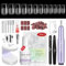 SAVILAND Kit Pose Americaine Ongles, 500PCS Carrées Courtes Capsules Ongle avec Portable Lampe U V/LED a Ongle, Ponceuse a Ongle professionel et Colle Faux Ongles, Ongle Gel Kit Complet pour Debutant