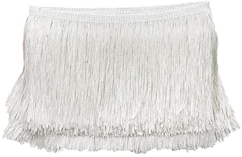 10cm x 2m Fransenborte Fransenbordüre Fransenband Dekoband Tanzfransen Schnittfranse Seide Quaste Fransen-Borten Bänder zum Nähen,DIY Basteln,Kleidung Dessous Kostüme Vorhänge Dekoration,Creme