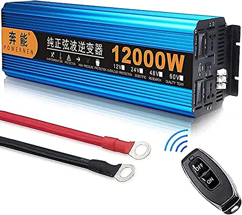 Pure Sine Wave Inverter 3000W 4500W 6000W 8000W 12000W with AC Outlets Output Power Battery Converter LCD Display DC 12v 24v to AC - Car Power Inverter,4500W-24V,12V-4500W