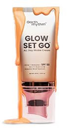 Earth Rhythm Glow Set Go Multipurpose Strobe Cream Spf 50 PA++++ | Used As Moisturizer, Primer, Highlighter | Cocoa Butter, Vitamin E - Golden Glow - 40ml