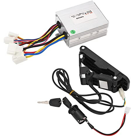 Alomejor 24V 500W Geschwindigkeit Motor Controller und Drossel Pedal mit Schloss Schlüssel für Elektro Fahrrad Roller