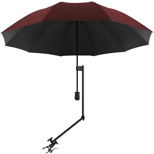UPF 50+ Beach Umbrella with Adjustable Universal Clamp