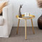 AOJEZOR Table d'Appoint Ronde en Métal - Table de Chevet pour Salon et Petits Espaces (Doré)