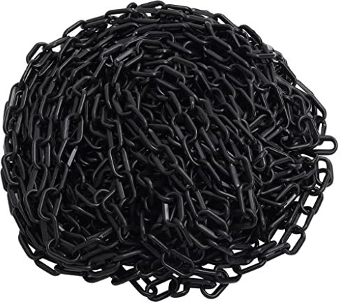 INLIFE Absperrkette Schwarz 100 m Ø4 mm Kunststoff,3.11kg,150930