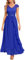 Gardenwed Robe de Cocktail Femme Longue pour Mariage Invité Bal Promo Robe Demoiselle d'honneur Pin up en Mousseline Col V Royal Blue L