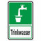 INDIGOS UG - Alu - Dibond Schilder 3mm - Sicherheit - Trinkwasser - 200x150 mm - Hotel, Firma, Schutz, KITA, Arzt, Praxis, Wohnung