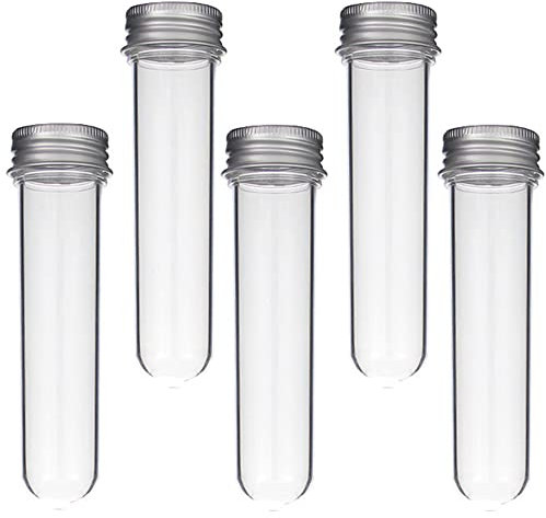 5 Pcs 30ml Plastic Test Tubes with Lid, Clear Test Bottle Reusable Transparent Sealing Container Tubes Sample Storage Tub (30ml)