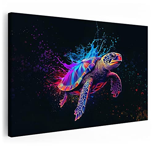 Artmazing | Bunte Schildkröte Bild | Pop Art XXL Wanddekoration