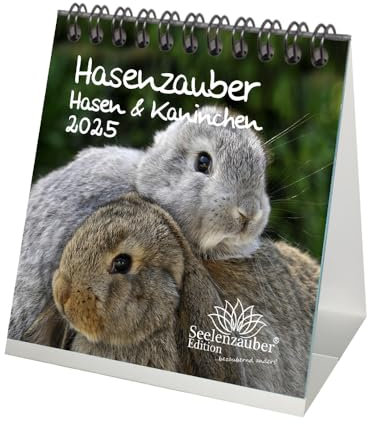 Hasenzauber Hasen und Kaninchen Kalender für 2025 Format 10cm x 10cm - Seelenzauber
