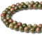 XIANNVXI 8mm Naturstein Unakit Perlen zum Auffädeln mit Loch Runde Kristalle Edelsteine zum Auffädeln Perlen für Armbänder Ketten DIY Schmuck Basteln (ca. 47 Stück)