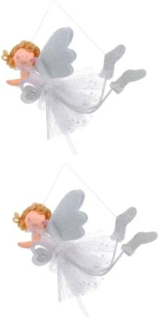 Warmhm 2St Weihnachtsengel-Anhänger Weihnachtsbaum-Plüschpuppe Weihnachtsengel Anhänger Weihnachtsengel Dekoration Ornament Weihnachtsdekorationen Weihnachtsbaum dekor