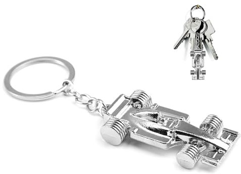 Porte-clés Voiture de Course de Formule, Porte-Clés en Métal Créatif Modèle de Course Miniature, Accessoires de Porte-Clés de Voiture en Métal pour Cadeau pour la fête des pères