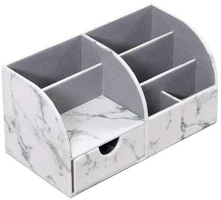 ASHSDI Schreibtisch Organizer Multifunktionaler Schreibtisch-Organizer Aus Leder Für Den Schreibtisch, Stifthalter, Aufbewahrungsbox Für Visitenkarten Und Stifte Desk Organizer Büro Essentials