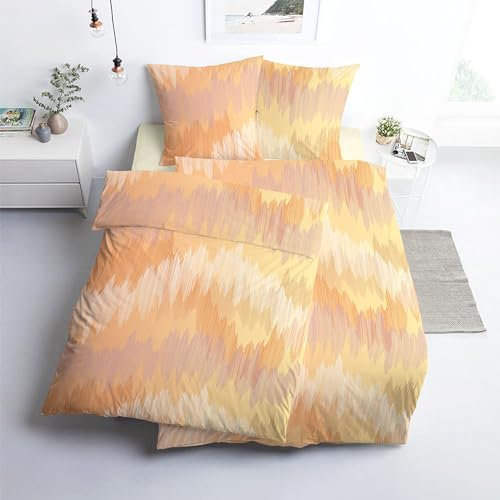 ESTELLA Mako Interlock Jersey Bettwäsche Sierra 6248 135x200 + 80x80 cm Fb. Pfirsich