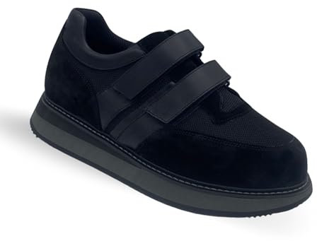 MERX Calzature - Scarpe per Diabetici Uomo Michael Taglia 37 - Scarpe Ortopediche Uomo Vera Pelle con Doppia Soletta - Scarpe Pianta Larga Made in Italy - Nera