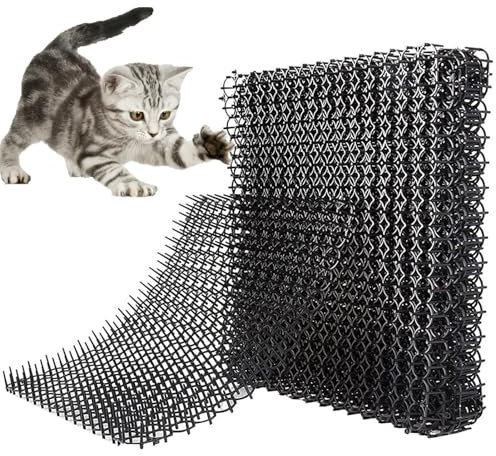 12 alfombrillas antigatos, rejilla antiespinas contra gatos, flexible, antigatos, para interior y exterior, tiras repelentes de gatos para plantas en maceta, paisajismo