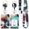Porte Badge avec Cordon,Tour de Cou Badge avec Porte-Cartes,Porte Badge Enrouleur, Strap Neck avec Swivel Lobster Clasp pour Porte Badges d'Identification