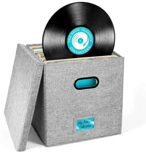 Oseczmut Scatola Per Dischi In Vinile | Borsa Per Il Trasporto Di Dischi In Vinile Con Coperchio | Organizzatore Per Dischi,Custodia Per Dischi In Vinile, Scatole Portaoggetti Portatili Impilabili