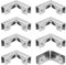 UFURMATE Connecteur en verre 4Pcs pince en verre en acier inoxydable connecteurs en verre 2 voies porte-clip sans bords pour fixer ou bricolage vitrine en verre, pour 5-8mm d’épaisseur