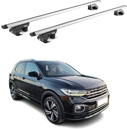 OMAC Dachträger für Seat Arona 2017-2026 Silber Aluminium | TÜV geprüft, bis 90 kg Traglast, T-Nut-Befestigung, für Standard-Dachreling geeignet, Querträger, Grundträger