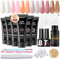 COSCELIA 16pcs Poly Nail Extension Gel Kit, 6 Couleurs 16ml Poly Nail Gel Kit à Ongles Builder Nail Gel avec Base et Top Coat Faux Ongles Slip Solution Cadeau pour Femmes