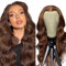 Weeybay Echthaar Perücke für Damen Perücken Body Wave Human Hair Wig 4X4 Lace Closure Wig Chocolate Brown 150% Density Unprocessed Brazilian Remy Hair Glueless Wig for Woman 16 Zoll