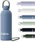 Exllena Trinkflasche Edelstahl mit Griff & Karabiner–500ml/750ml/1L/1,5L isolierte Thermosflasche, 100% auslaufsicher und BPA-frei, Wasserflasche thermo für Sport, Büro & Alltag (Walblau,500ML)