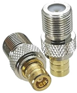 2-teiliger Adapter F-TV-Buchse auf SMB-Buchse, gerader RF-Koaxialstecker