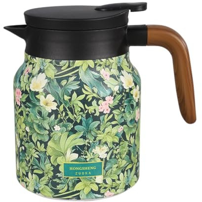 Tea Pots, 800ML Floral Pattern Tea Pot with Removable Tea Strainer & Lid 316 Stainless Steel Insulated Teapot for Coffee Hot Drinks