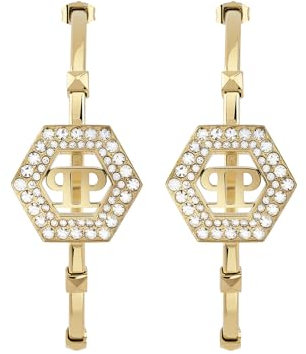 Philipp Plein Damen Ohrringe Creolen Edelstahl IP Gold PLEIN LEGACY PJREA03EU