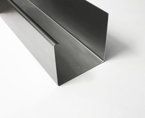 Versandmetall Regenrinne P1 Kastenrinne aus Edelstahl 1.4301 außen Schliff K320 Länge 2000 mm, Blechstärke 1,5mm (axcxb 30x40x40 mm)