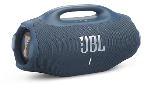 JBL Boombox 4 - Most Powerful Portable Waterproof Speaker with Massive Pro Sound, Up to 34 Hours of Playtime, & Multi-Speaker Connection by Auracast™ (Blue)