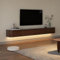 TULAZOU TV Lowboard TV Board hängend I 180cm-240cm I TV Schrank Hängeschrank Wohnwand/Braun I 220cm