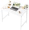 BEXEVUE Desk, 80 x 40 cm Small Computer Desk, Office Table for Study Room, Industrial Design, Metal Frame, Wooden PC Desk for Home Office, White