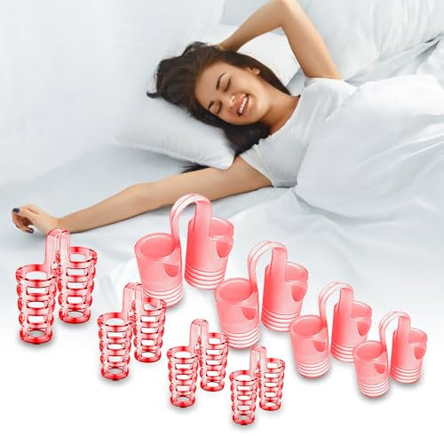 8 Écarteurs Nasaux + 8 Pinces Nez en Magnétique, Améliore la Respiration et Réduit les Ronflements, Un Sommeil Confortable