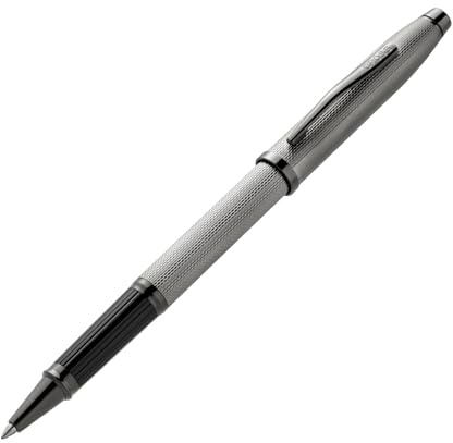 Cross Century II Tintenroller, poliert, schiefergrau, graviertes Rautenmuster mit schiefergrauem PVD-Termin, Selectip